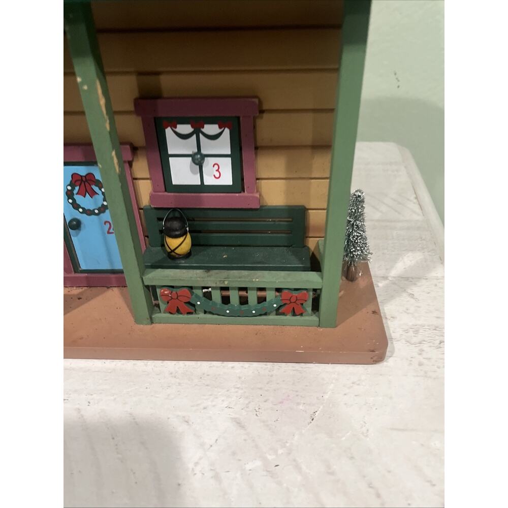 Wooden House Advent Calendar, Christmas Theme Plow And Hearth 24 Wooden Figurine - Picture 12 of 16